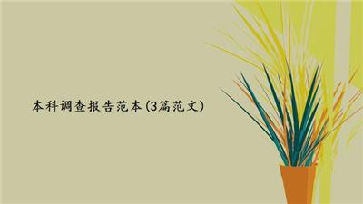 本科调查报告范本(3篇范文)